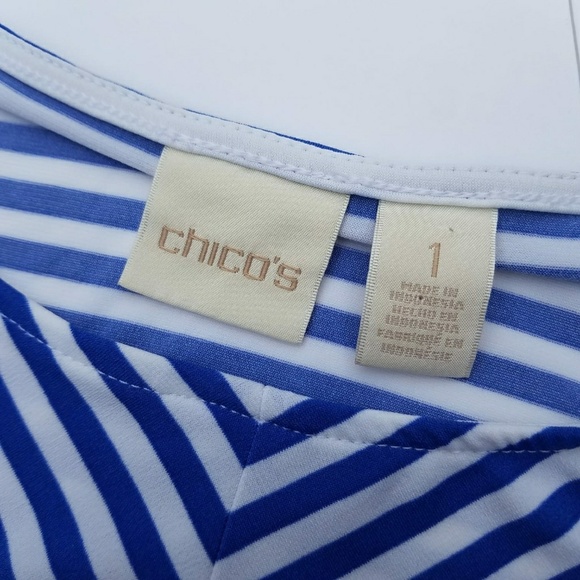 Chico's white and blue stripped top - Picture 3 of 5